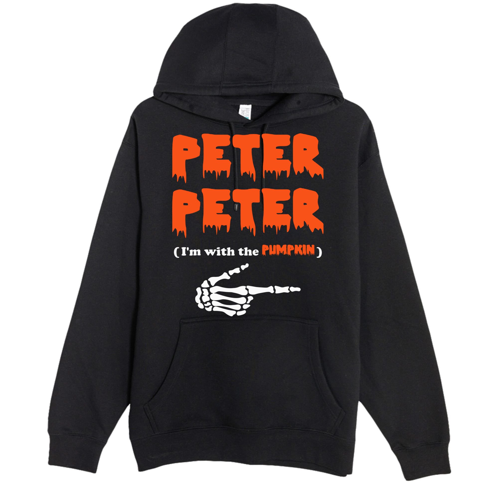 Peter Peter I'm With The Pumpkin Skeleton Halloween Premium Pullover Hoodie