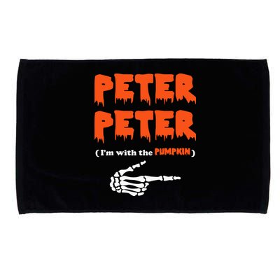Peter Peter I'm With The Pumpkin Skeleton Halloween Microfiber Hand Towel