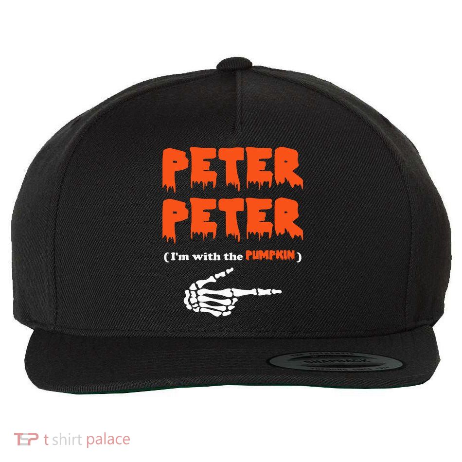 Peter Peter I'm With The Pumpkin Skeleton Halloween Wool Snapback Cap