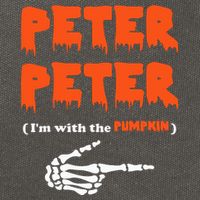 Peter Peter I'm With The Pumpkin Skeleton Halloween Cotton Canvas Backpack