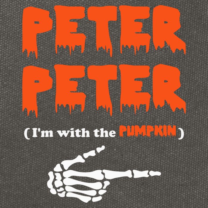 Peter Peter I'm With The Pumpkin Skeleton Halloween Cotton Canvas Backpack
