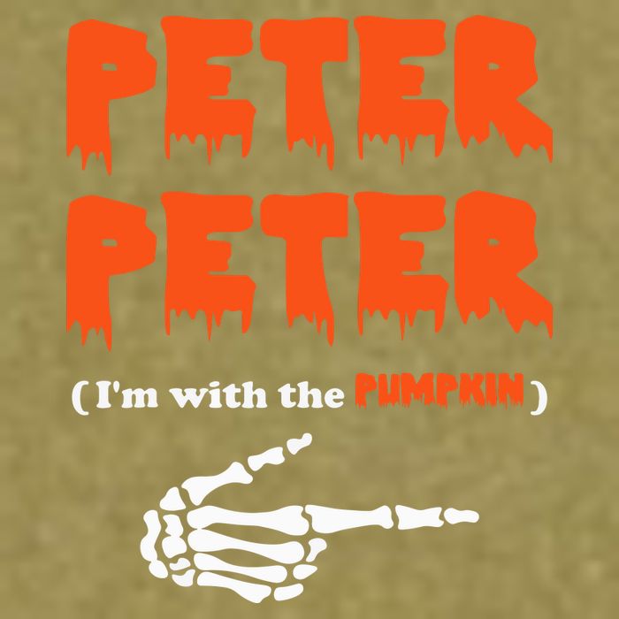 Peter Peter I'm With The Pumpkin Skeleton Halloween Garment-Dyed Women's Muscle Tee