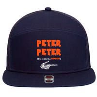Peter Peter I'm With The Pumpkin Skeleton Halloween 7 Panel Mesh Trucker Snapback Hat