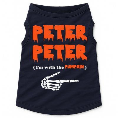 Peter Peter I'm With The Pumpkin Skeleton Halloween Doggie Tank