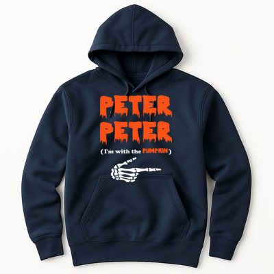 Peter Peter I'm With The Pumpkin Skeleton Halloween Hoodie