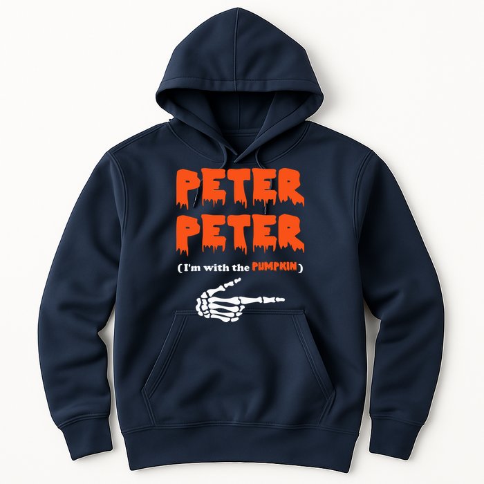Peter Peter I'm With The Pumpkin Skeleton Halloween Hoodie