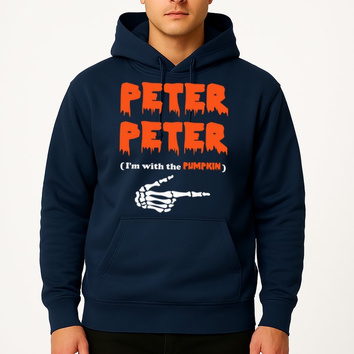 Peter Peter I'm With The Pumpkin Skeleton Halloween Hoodie