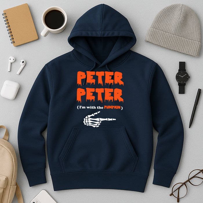 Peter Peter I'm With The Pumpkin Skeleton Halloween Hoodie