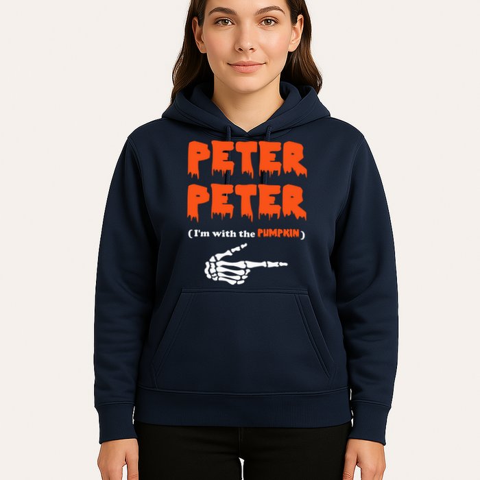 Peter Peter I'm With The Pumpkin Skeleton Halloween Hoodie