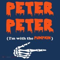 Peter Peter I'm With The Pumpkin Skeleton Halloween Apron