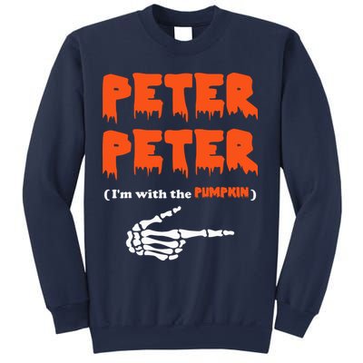 Peter Peter I'm With The Pumpkin Skeleton Halloween Sweatshirt