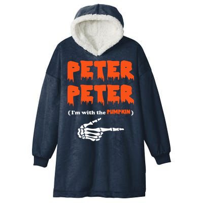 Peter Peter I'm With The Pumpkin Skeleton Halloween Hooded Wearable Blanket