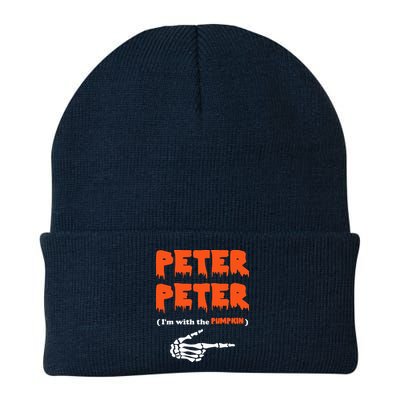 Peter Peter I'm With The Pumpkin Skeleton Halloween Beanie