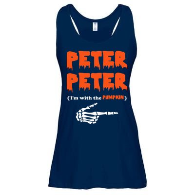 Peter Peter I'm With The Pumpkin Skeleton Halloween Ladies Essential Flowy Tank