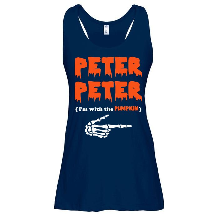 Peter Peter I'm With The Pumpkin Skeleton Halloween Ladies Essential Flowy Tank