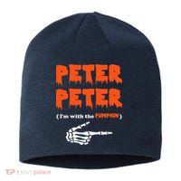 Peter Peter I'm With The Pumpkin Skeleton Halloween Sustainable Beanie