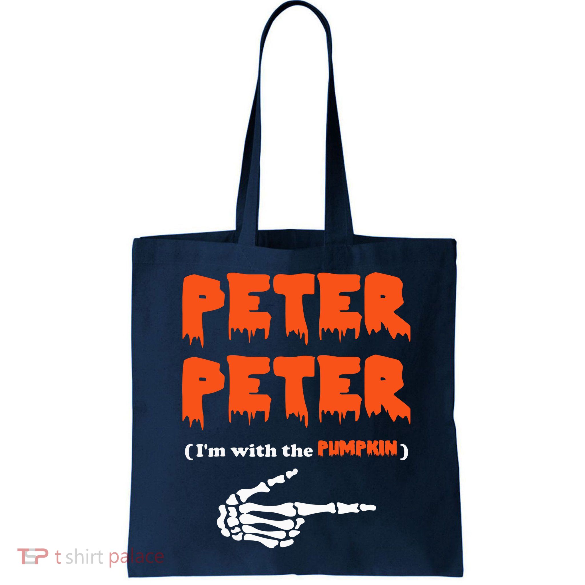 Peter Peter I'm With The Pumpkin Skeleton Halloween Bag