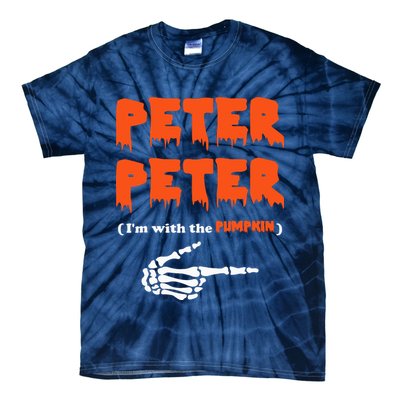 Peter Peter I'm With The Pumpkin Skeleton Halloween Tie-Dye T-Shirt