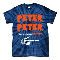 Peter Peter I'm With The Pumpkin Skeleton Halloween Tie-Dye T-Shirt