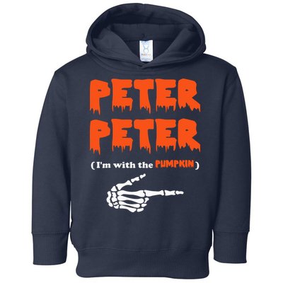 Peter Peter I'm With The Pumpkin Skeleton Halloween Toddler Hoodie