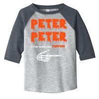 Peter Peter I'm With The Pumpkin Skeleton Halloween Toddler Fine Jersey T-Shirt