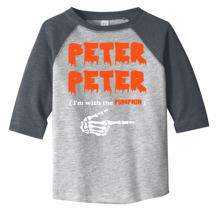 Peter Peter I'm With The Pumpkin Skeleton Halloween Toddler Fine Jersey T-Shirt