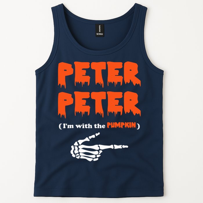 Peter Peter I'm With The Pumpkin Skeleton Halloween Tank Top