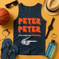 Peter Peter I'm With The Pumpkin Skeleton Halloween Tank Top