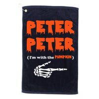 Peter Peter I'm With The Pumpkin Skeleton Halloween Golf Towel