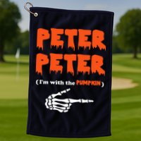 Peter Peter I'm With The Pumpkin Skeleton Halloween Golf Towel