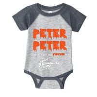 Peter Peter I'm With The Pumpkin Skeleton Halloween Infant Baby Jersey Bodysuit