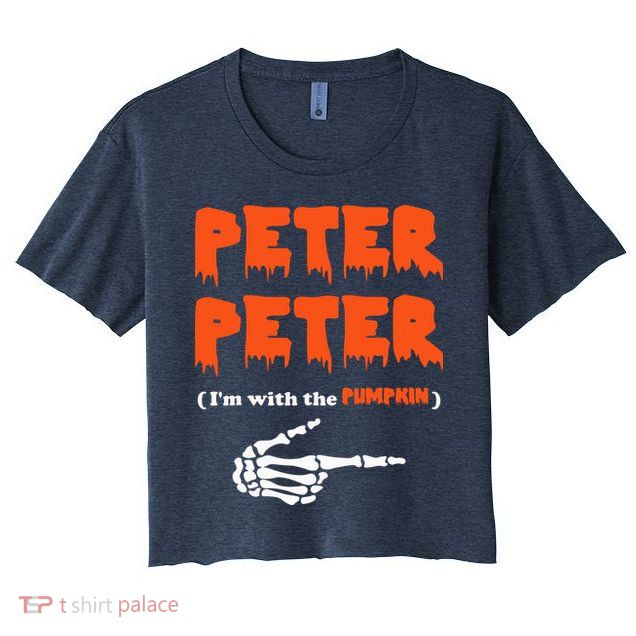Peter Peter I'm With The Pumpkin Skeleton Halloween Crop Top