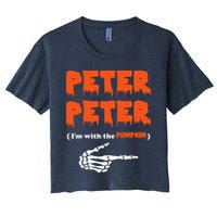 Peter Peter I'm With The Pumpkin Skeleton Halloween Crop Top