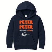 Peter Peter I'm With The Pumpkin Skeleton Halloween Kids Hoodie