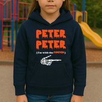 Peter Peter I'm With The Pumpkin Skeleton Halloween Kids Hoodie