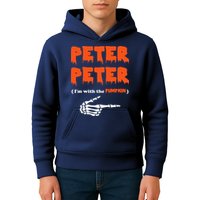 Peter Peter I'm With The Pumpkin Skeleton Halloween Kids Hoodie