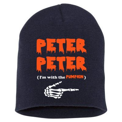Peter Peter I'm With The Pumpkin Skeleton Halloween Short Acrylic Beanie