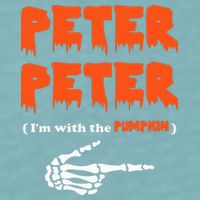 Peter Peter I'm With The Pumpkin Skeleton Halloween Sueded Cloud Jersey T-Shirt