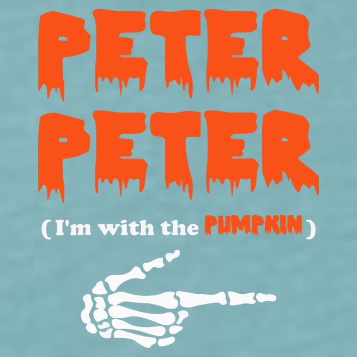 Peter Peter I'm With The Pumpkin Skeleton Halloween Sueded Cloud Jersey T-Shirt
