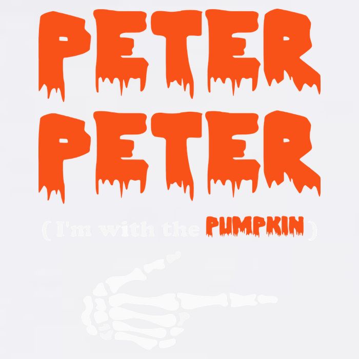 Peter Peter I'm With The Pumpkin Skeleton Halloween Garment-Dyed Sweatshirt