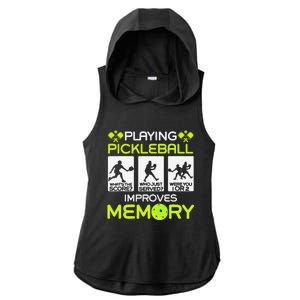 Playing Pickleball Improves Memory Dink Player Ladies PosiCharge Tri-Blend Wicking Draft Hoodie Tank