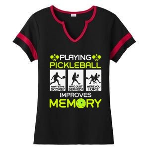 Playing Pickleball Improves Memory Dink Player Ladies Halftime Notch Neck Tee