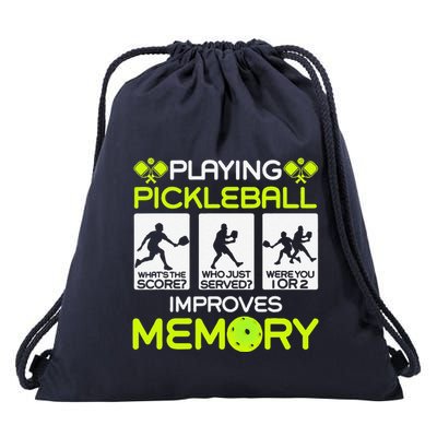 Playing Pickleball Improves Memory Dink Player Drawstring Bag
