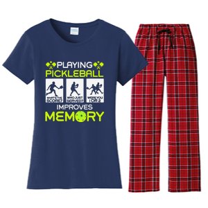 Playing Pickleball Improves Memory Dink Player Women's Flannel Pajama Set