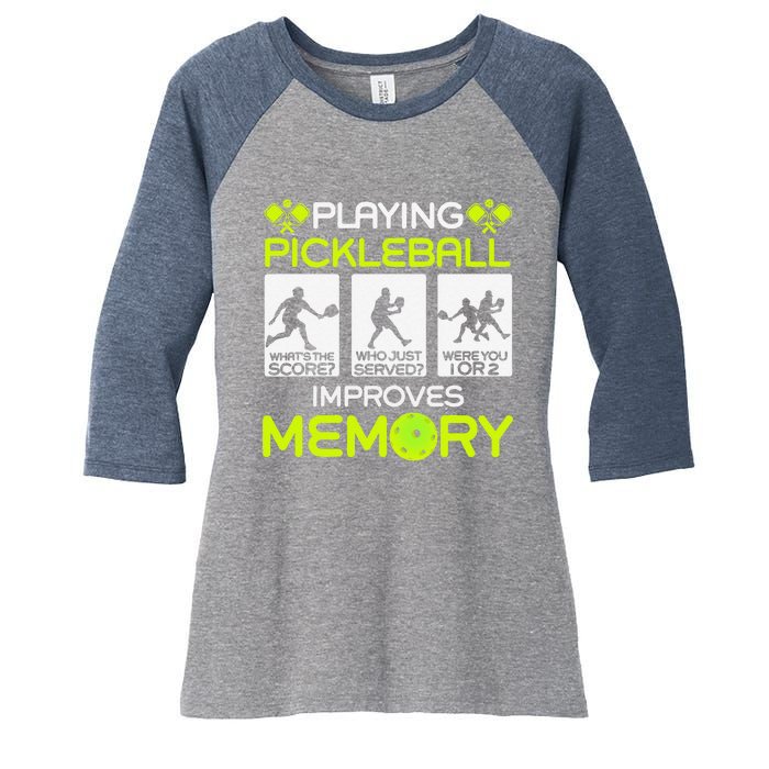 Playing Pickleball Improves Memory Dink Player Women's Tri-Blend 3/4-Sleeve Raglan Shirt