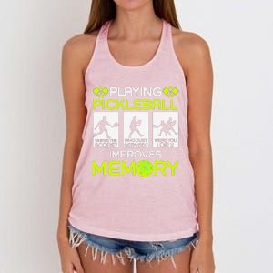 Playing Pickleball Improves Memory Dink Player Women's Knotted Racerback Tank