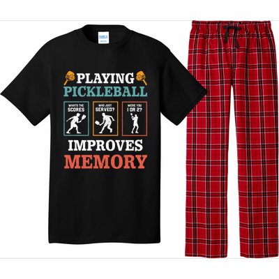 Playing Pickleball Improves Memory Funny Paddleball Lover Great Gift Pajama Set