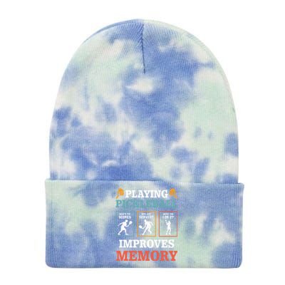 Playing Pickleball Improves Memory Funny Paddleball Lover Great Gift Tie Dye 12in Knit Beanie