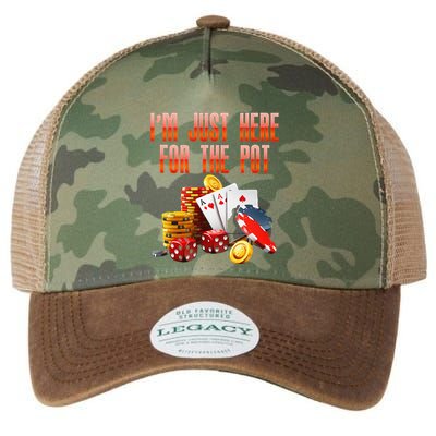 Poker Player IM Just Here For The Pot Funny Texas Holdem Legacy Tie Dye Trucker Hat