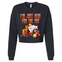Poker Player IM Just Here For The Pot Funny Texas Holdem Cropped Pullover Crew